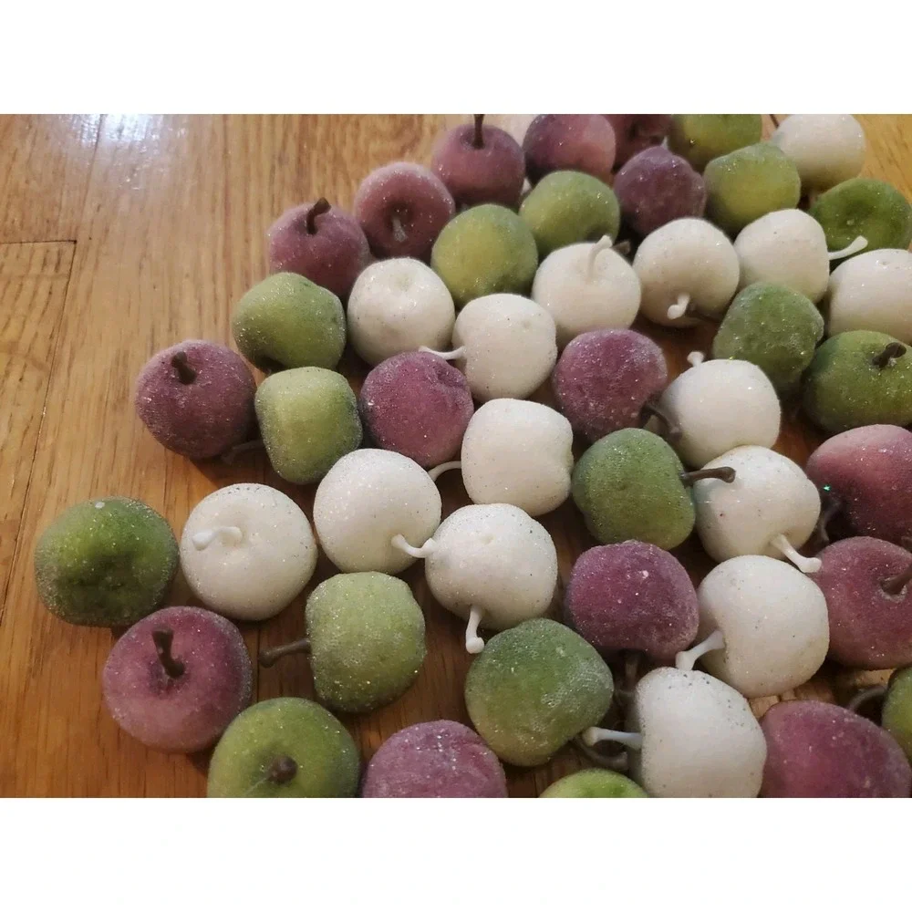 Mini Sugar Beaded Frosted Faux Fruit Huge Lot of 60+ pcs‎ 1